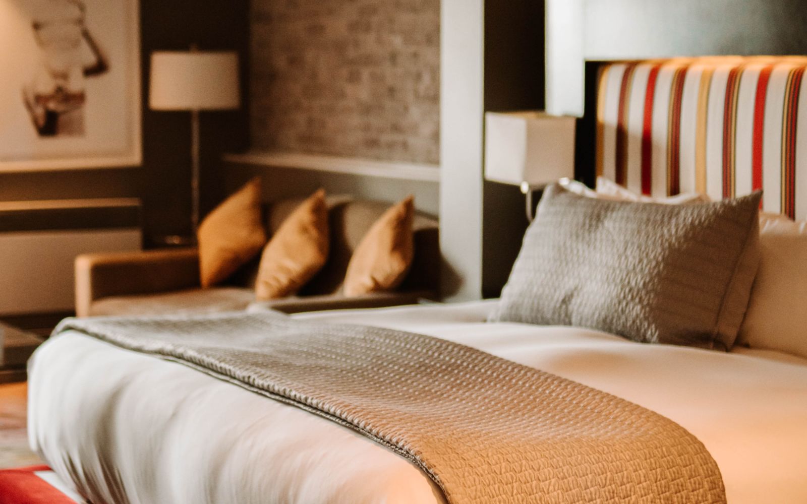 A Bed With Many Pillows